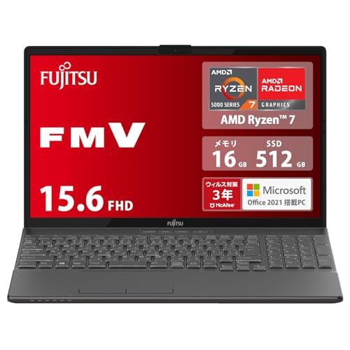 富士通 ノートパソコン FMVWJ1AA71_AZ FMV LIFEBOOK WAA/J1《MS Office 2021/Win 11/15.6型/AMD Ryzen 7/16GB/SSD 512GB/スーパーマルチドライブ》